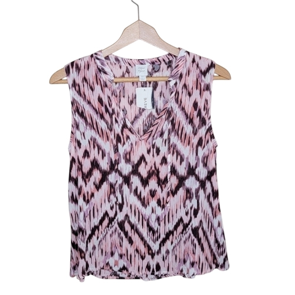 NWT Evereve Roan + Ryan Clara Ika Tank Blouse in Blush Pink Size XS
